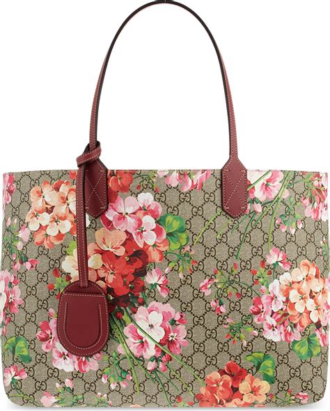 gucci floral tote bags|gucci tote bag with zipper.